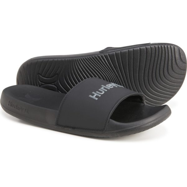 hurley one and only mack stretch slide sandals for men in black grey p 37trw 01 1500.1256